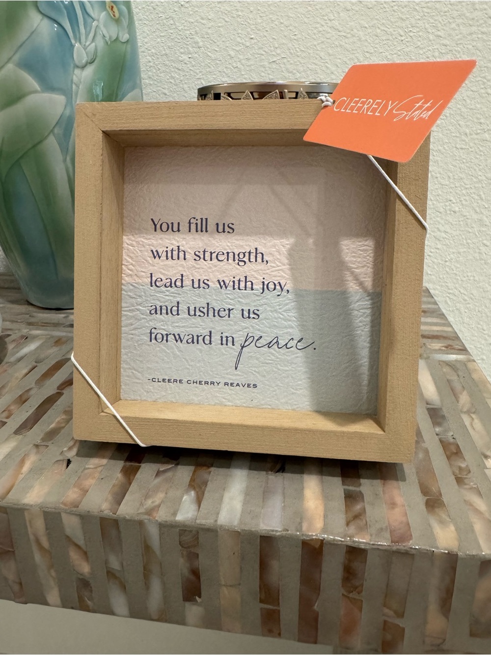 Neutral Wood Frame Sentiment Art - Beige Frame